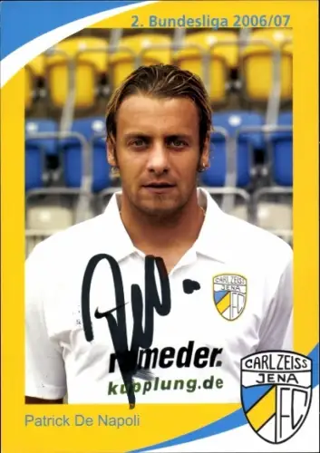 Autogrammkarte Fußballer Patrick De Napoli, FC Carl Zeiss Jena, Autogramm