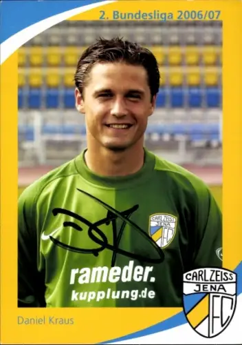 Autogrammkarte Fußballer Daniel Klaus, FC Carl Zeiss Jena, Autogramm
