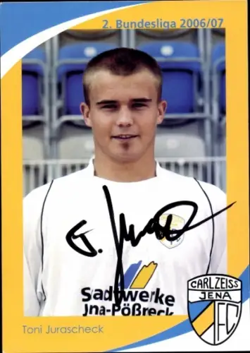 Autogrammkarte Fußballer Toni Jurascheck, FC Carl Zeiss Jena, Autogramm