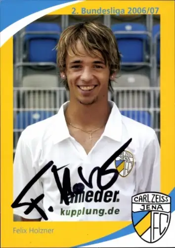 Autogrammkarte Fußballer Felix Holzner, FC Carl Zeiss Jena, Autogramm