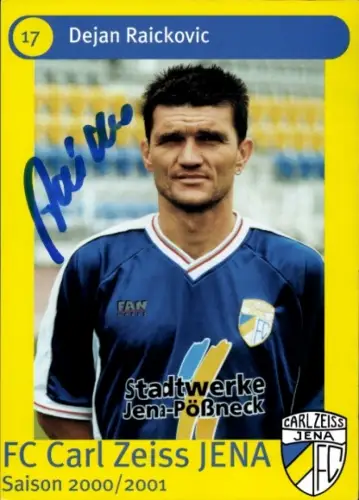 Autogrammkarte Fußballer Dejan Raickovic, FC Carl Zeiss Jena, Autogramm