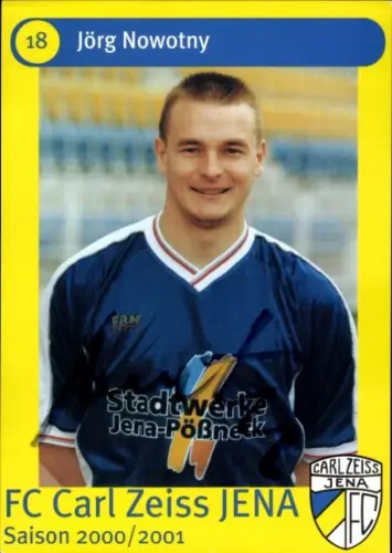 Autogrammkarte Fußballer Jörg Nowotny, FC Carl Zeiss Jena, Autogramm