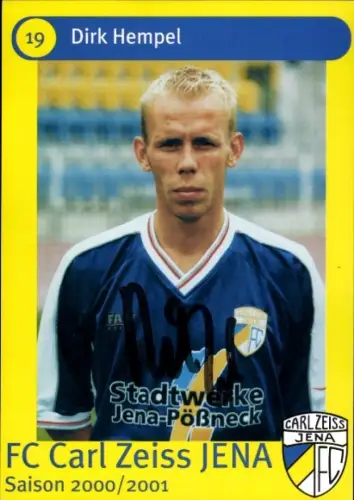 Autogrammkarte Fußballer Dirk Hempel, FC Carl Zeiss Jena, Autogramm