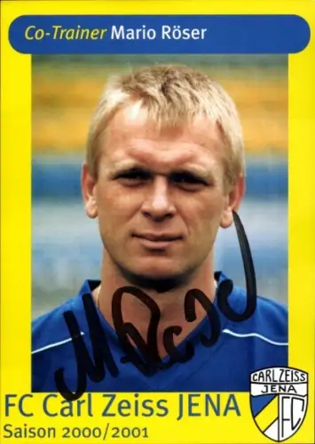 Autogrammkarte Co Trainer Mario Röser, FC Carl Zeiss Jena, Autogramm