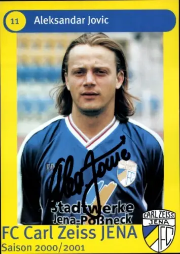 Autogrammkarte Fußballer Aleksandar Jovic, FC Carl Zeiss Jena, Autogramm