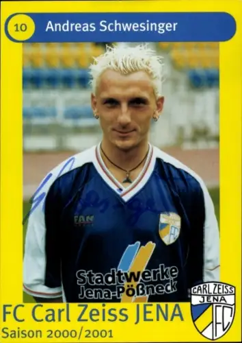 Autogrammkarte Fußballer Andreas Schwesinger, FC Carl Zeiss Jena, Autogramm