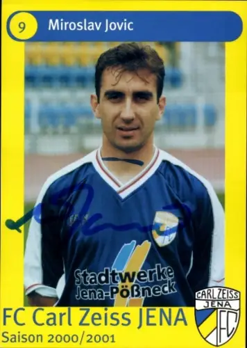 Autogrammkarte Fußballer Miroslav Jovic, FC Carl Zeiss Jena, Autogramm