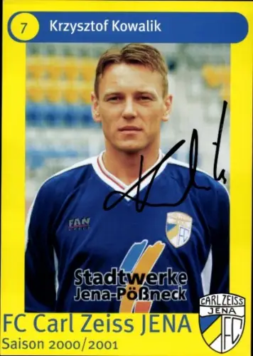 Autogrammkarte Fußballer Krzysztof Kowalik, FC Carl Zeiss Jena, Autogramm