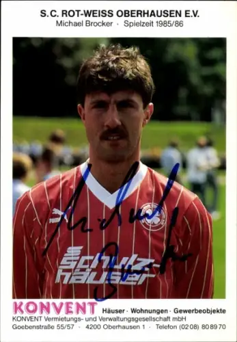 Autogrammkarte Fußballer Michael Brocker, SC Rot Weiß Oberhausen, Autogramm
