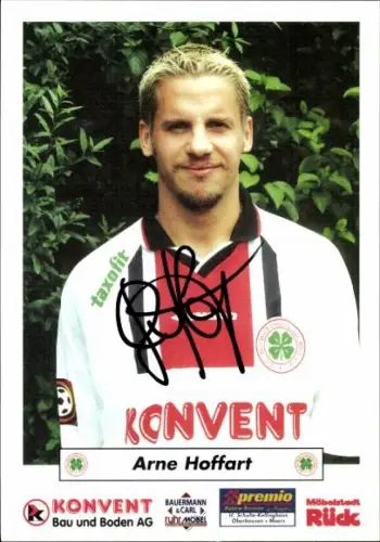 Autogrammkarte Fußballer Arne Hoffart, SC Rot Weiß Oberhausen, Autogramm