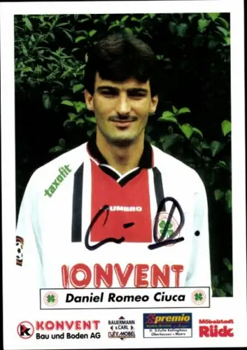 Autogrammkarte Fußballer Daniel Romeo Ciuca, SC Rot Weiß Oberhausen, Autogramm