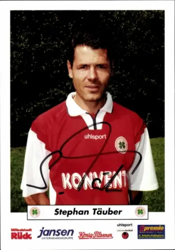 Autogrammkarte Fußballer Stephan Täuber, SC Rot Weiß Oberhausen, Autogramm