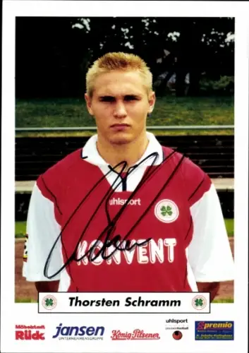 Autogrammkarte Fußballer Thorsten Schramm, SC Rot Weiß Oberhausen, Autogramm