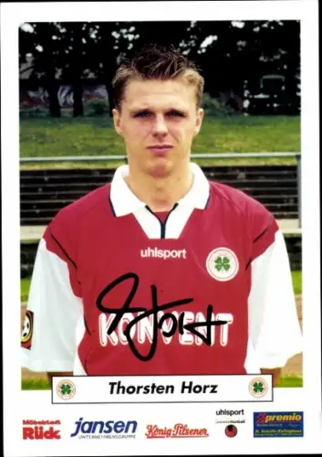 Autogrammkarte Fußballer Thorsten Horz, SC Rot Weiß Oberhausen, Autogramm
