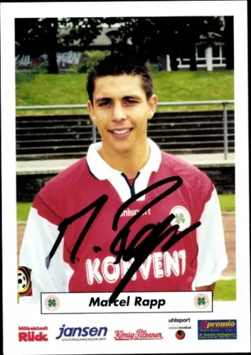 Autogrammkarte Fußballer Marcel Rapp, SC Rot Weiß Oberhausen, Autogramm