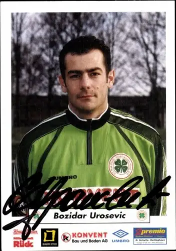 Autogrammkarte Fußballer Bozidar Urosevic, SC Rot Weiß Oberhausen, Autogramm