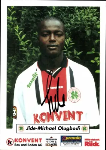 Autogrammkarte Fußballer Jide-Michael Olugbodi, SC Rot Weiß Oberhausen, Autogramm