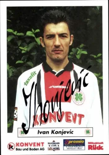 Autogrammkarte Fußballer Ivan Konjevic, SC Rot Weiß Oberhausen, Autogramm