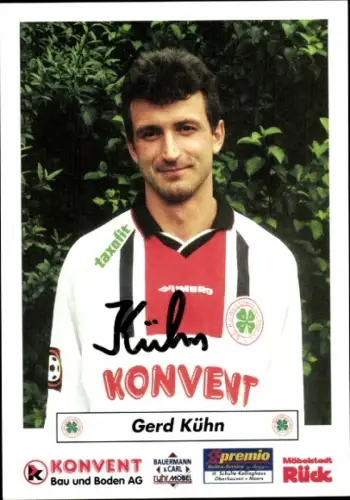 Autogrammkarte Fußballer Gerd Kühn, SC Rot Weiß Oberhausen, Autogramm