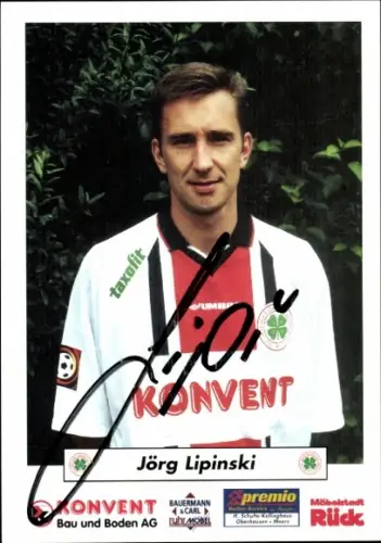Autogrammkarte Fußballer Jörg Lipinski, SC Rot Weiß Oberhausen, Autogramm