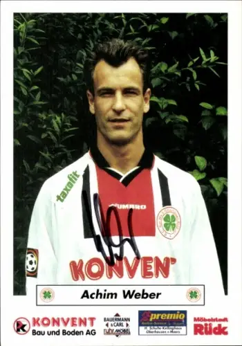 Autogrammkarte Fußballer Achim Weber, SC Rot Weiß Oberhausen, Autogramm