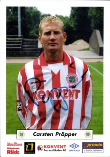 Autogrammkarte Fußballer Carsten Pröpper, SC Rot Weiß Oberhausen, Autogramm