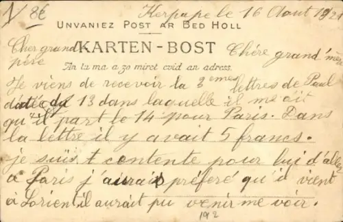 CPA Bretagne, Frau in Tracht