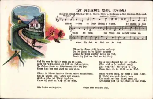 Lied Ak Günther, Anton, Dr verliebta Boß, Mundart Nr 21