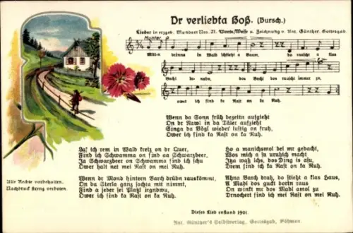 Lied Ak Günther, Anton, Dr verliebta Boß, Erzgebirgische Mundart Nr 21