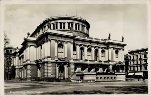 Ak Magdeburg an der Elbe,  Stadttheater, Kraftpost, Deutsches Reich