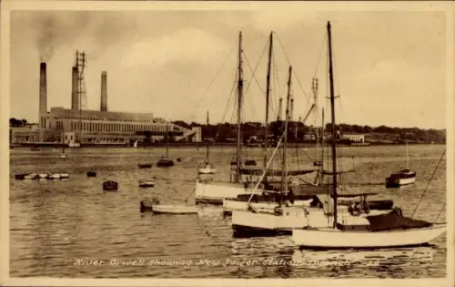 Ak Ipswich Suffolk England, River Orwell, New Power Station