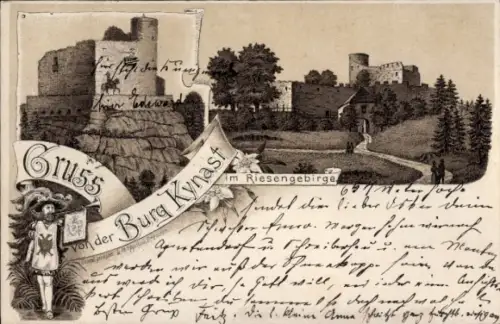 Litho Sobieszów Hermsdorf Kynast Jelenia Góra Hirschberg Riesengebirge, Zamek Chojnik, Burg Kynast