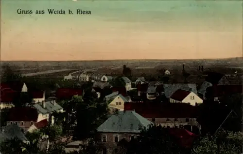 Ak Weida Riesa an der Elbe Sachsen, Gesamtansicht