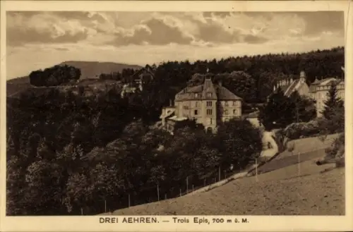 Ak Trois Épis Drei Ähren Elsass Haut Rhin,  700 m ü. M., Landschaft mit Gebäuden