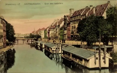 Ak Strasbourg Straßburg Elsass Bas Rhin, Schiffleutstaden
