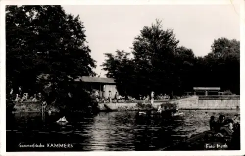 Ak Kammern im Liesingtal Steiermark, Sommerfrische KAMMERN, Wasser, Bäume, Menschen am Ufer, Foto