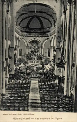 Ak Hénin Liétard Hénin Beaumont Pas de Calais, Inneres der Kirche