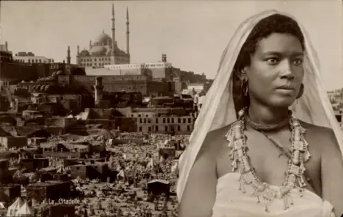 Ak Kairo Ägypten, Stadtansicht, Zitadelle, Frauenportrait