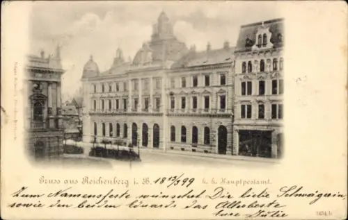 Ak Liberec Reichenberg Stadt, Hauptpostamt