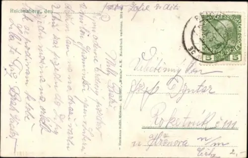 Ak Liberec Reichenberg in Böhmen, Panorama, Bahnhof