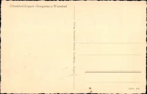 Ak Sopot Gdańsk Zoppot Danzig, Kurgarten, Warmbad