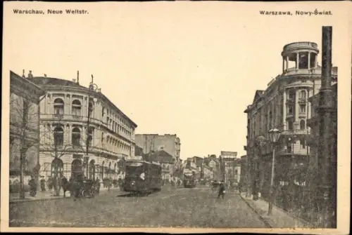 Ak Warszawa Warschau Polen, Neue Weltstraße