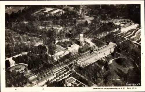 Ak Potsdam, Schloss Sanssouci, Luftbild