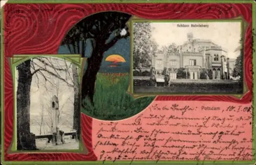 Passepartout Ak Babelsberg Potsdam, Schloss Babelsberg