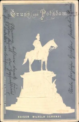 Relief Ak Potsdam, Kaiser Wilhelm Denkmal