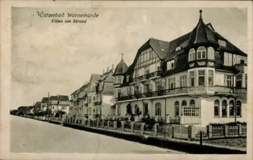 Ak Ostseebad Warnemünde Rostock, Villen am Strand