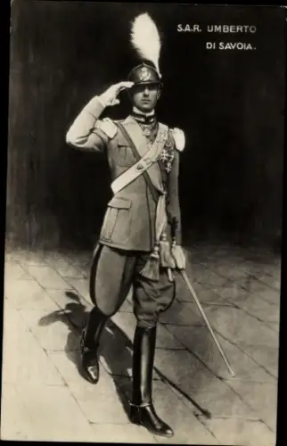 Ak S.A.R. Umberto di Savoia, Principe di Piemonte, Portrait, Uniform