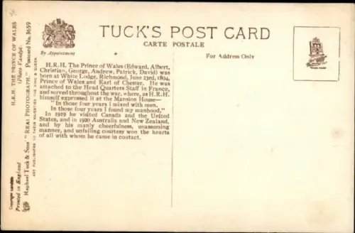 Ak Prince of Wales, Portrait in Uniform