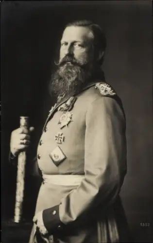 Ak Kaiser Friedrich III. von Preußen, 99 Tage Kaiser, Portrait, Marschallstab