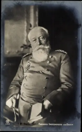 Ak Großherzog Friedrich von Baden, Portrait in Uniform